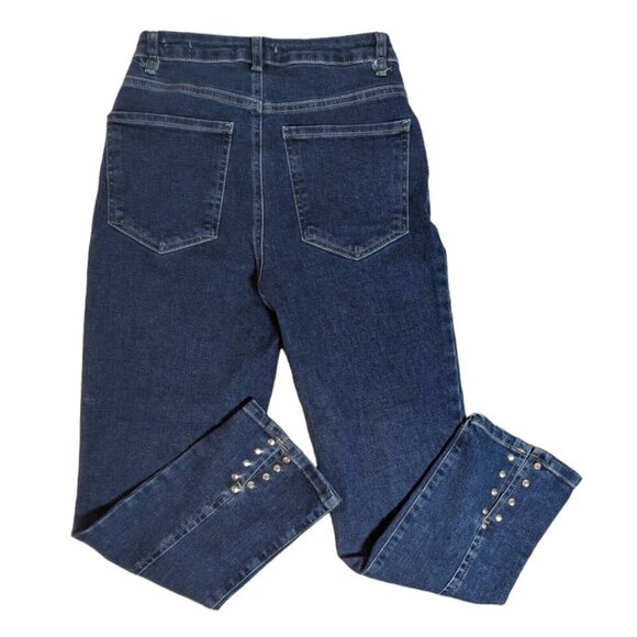 LCW Slim Dark Blue Wash Denim Mom Jeans - Picture 4 of 7